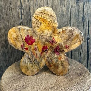 Home Decor Wood Flower Sitter Summer Home Decor NEW FAST SHIP